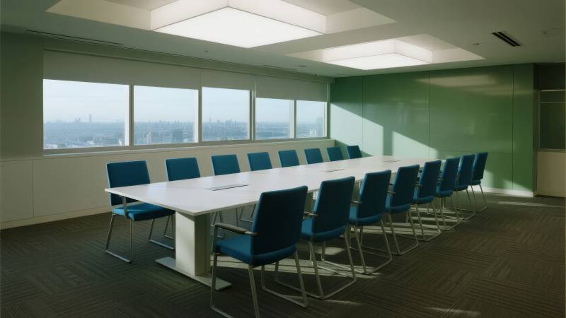 现代会议室全景图片