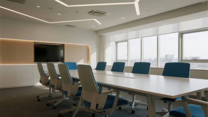 现代会议室全景图片