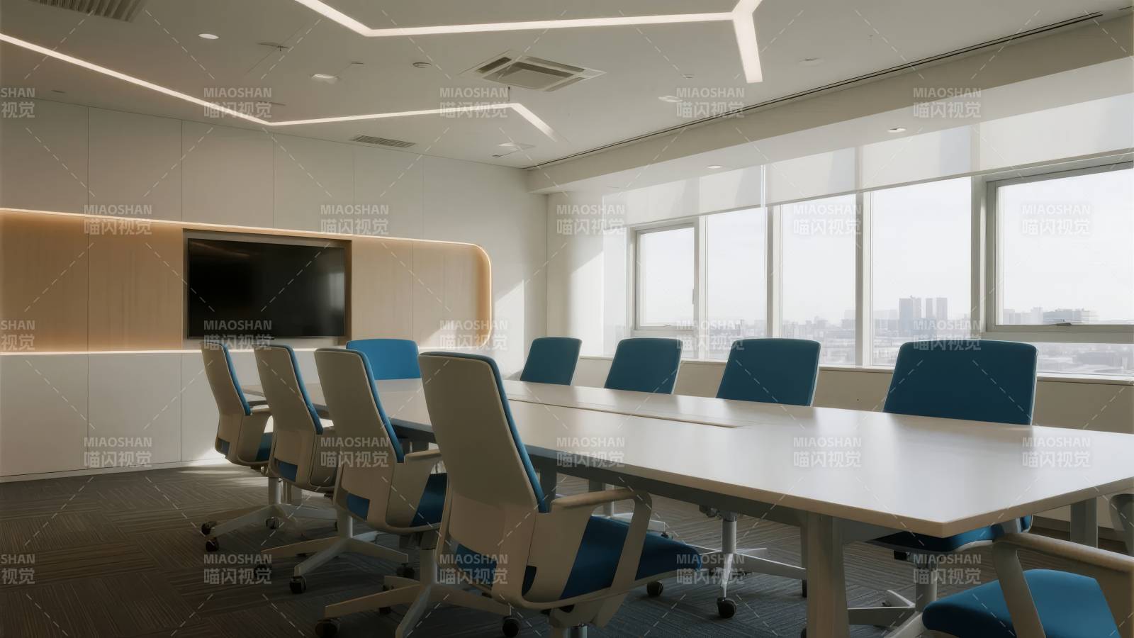现代会议室全景图片