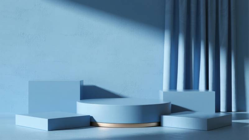 蓝调几何空间图片