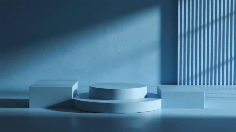 蓝调几何空间图片