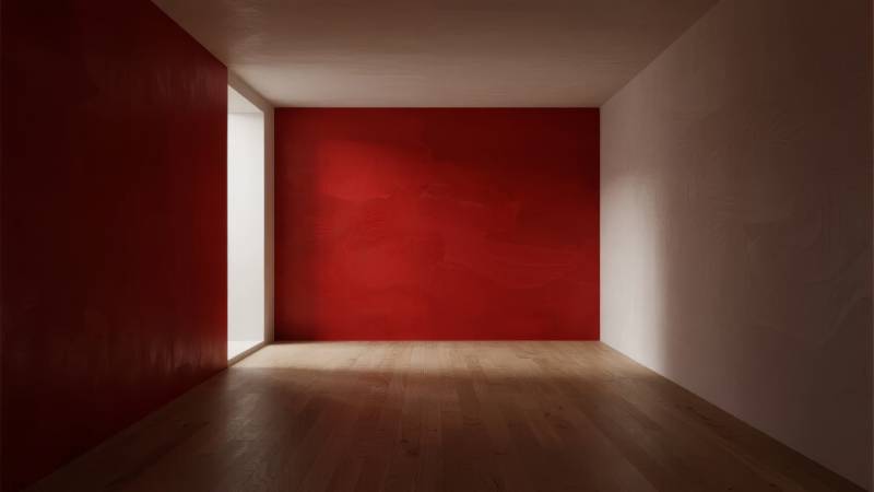 红墙光影空间图片