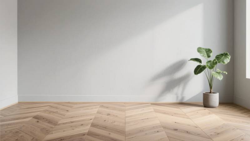 简约木纹空间绿植图片