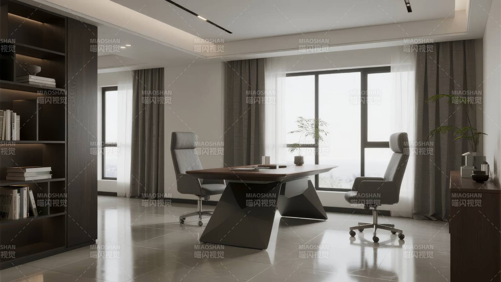 现代简约书房设计图片