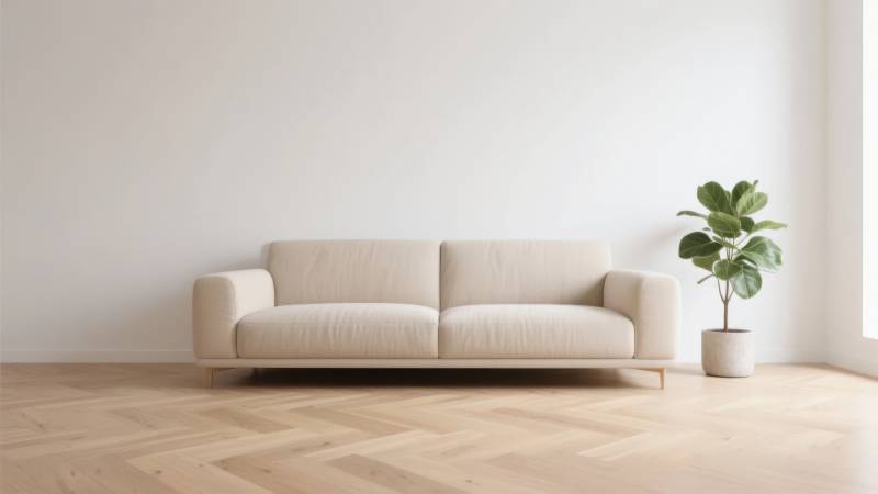 简约客厅沙发绿植图片