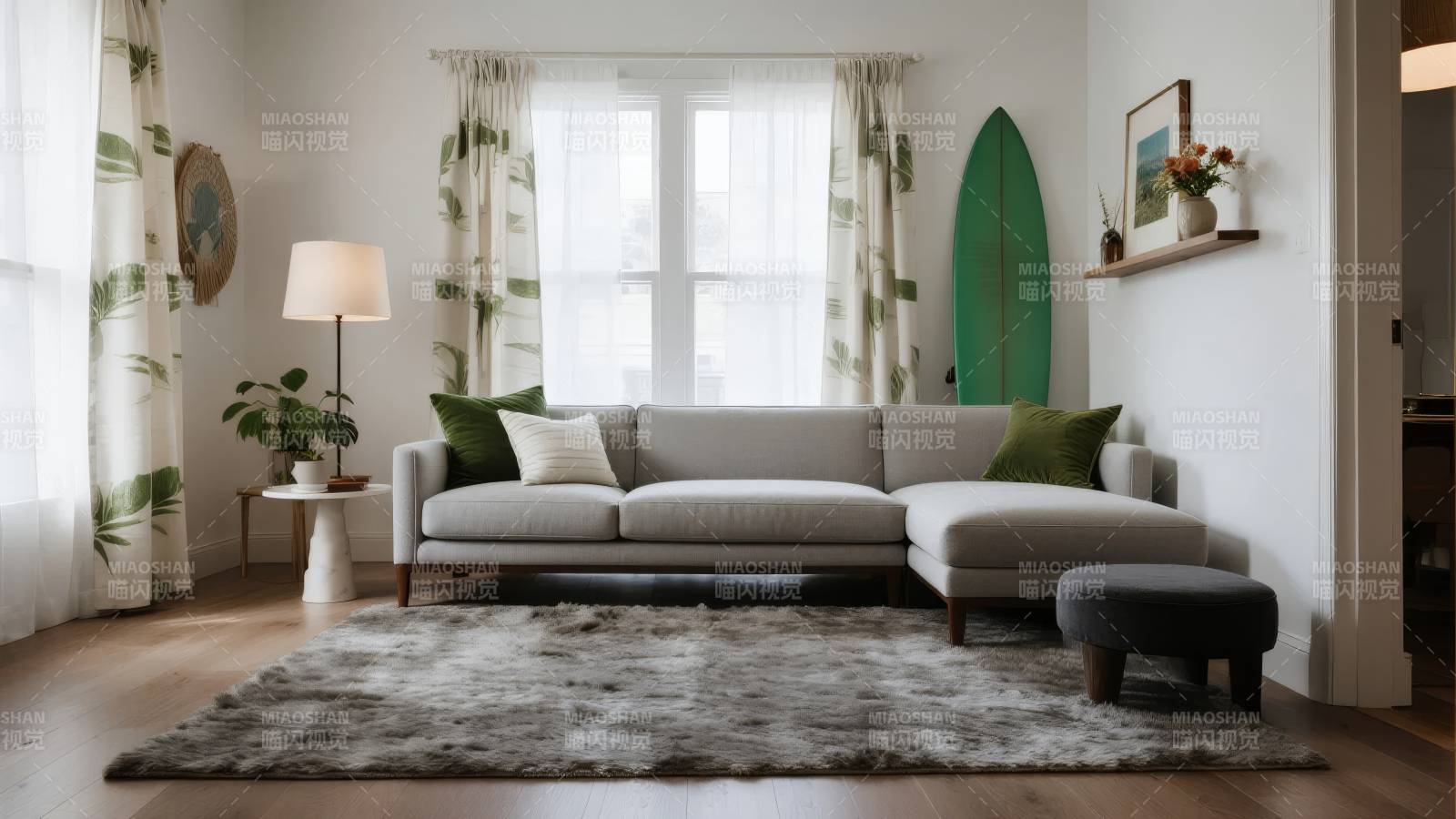 清新自然客厅布置图片