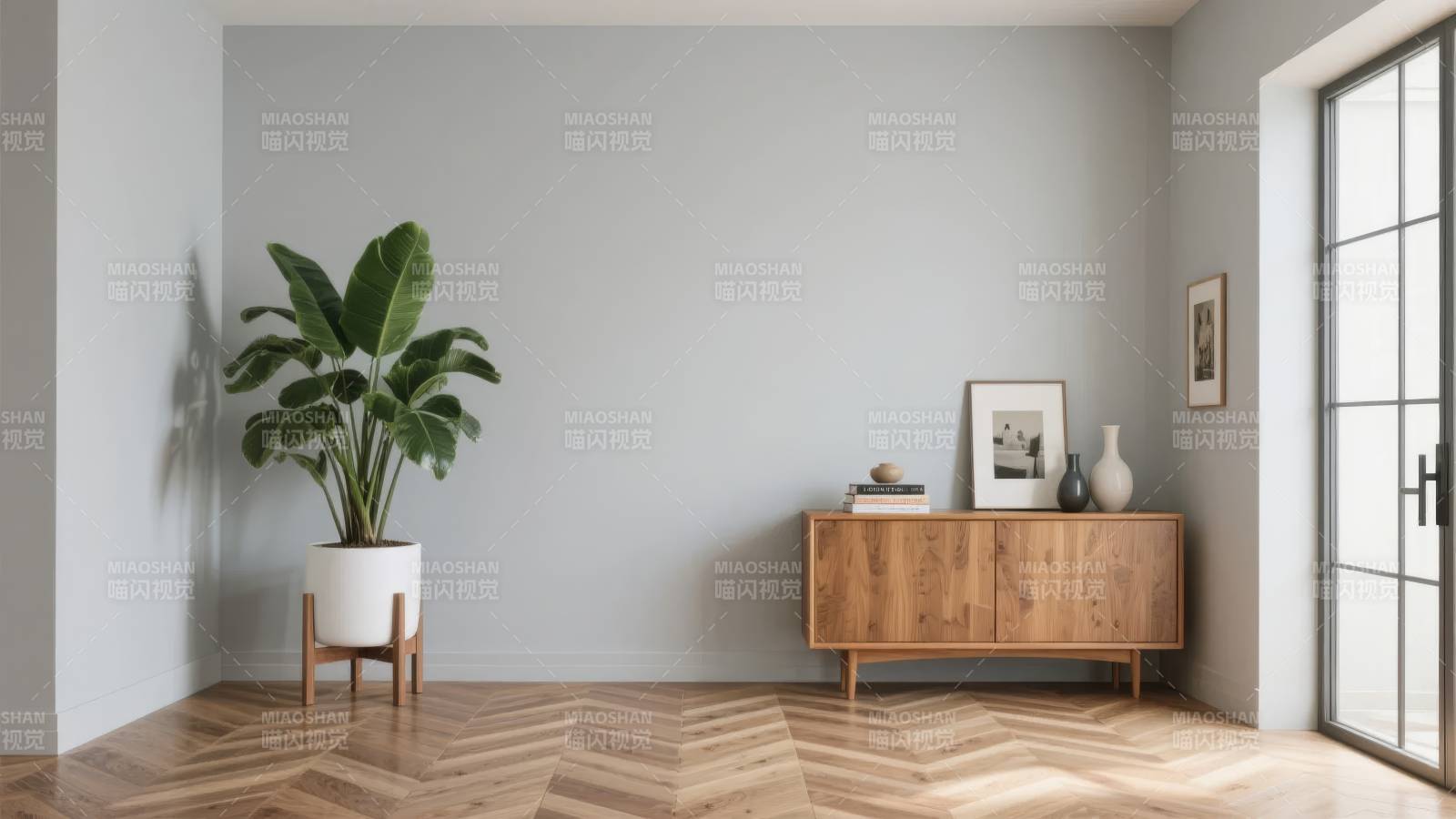 简约客厅绿植点缀图片