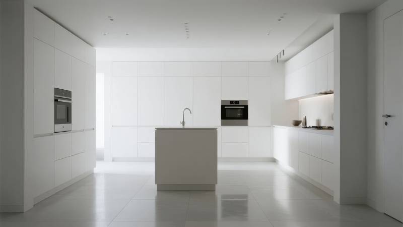 极简白色厨房设计图片
