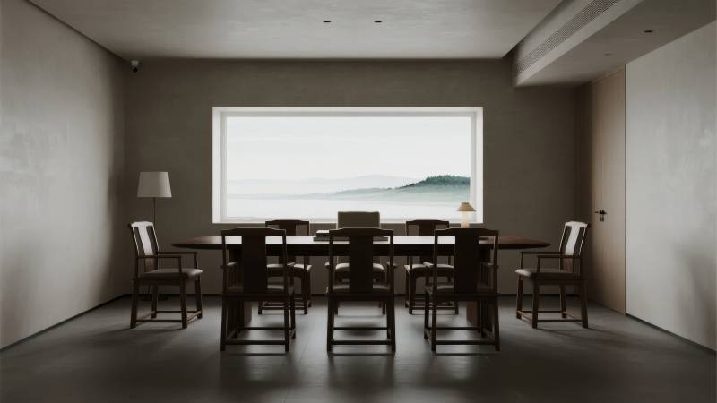 极简会议室静谧景图片
