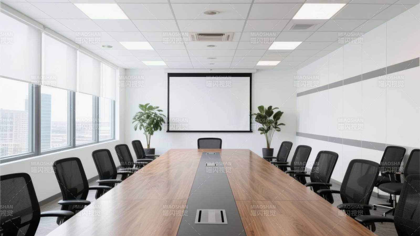现代会议室全景图片