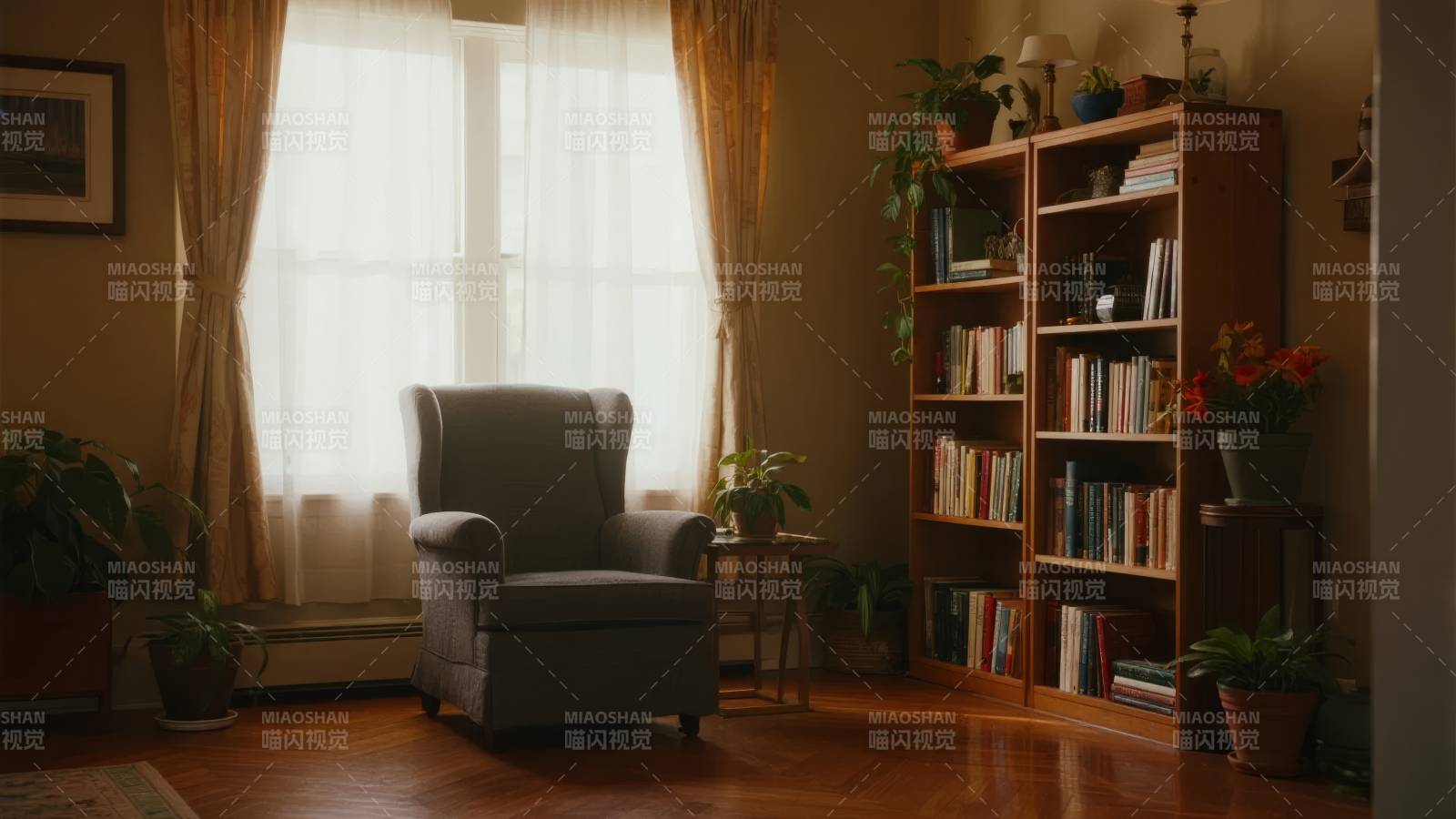 温馨书房一角图片