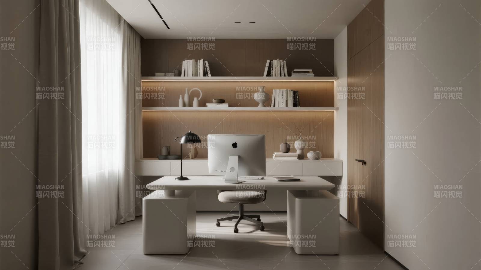 现代简约书房设计图片