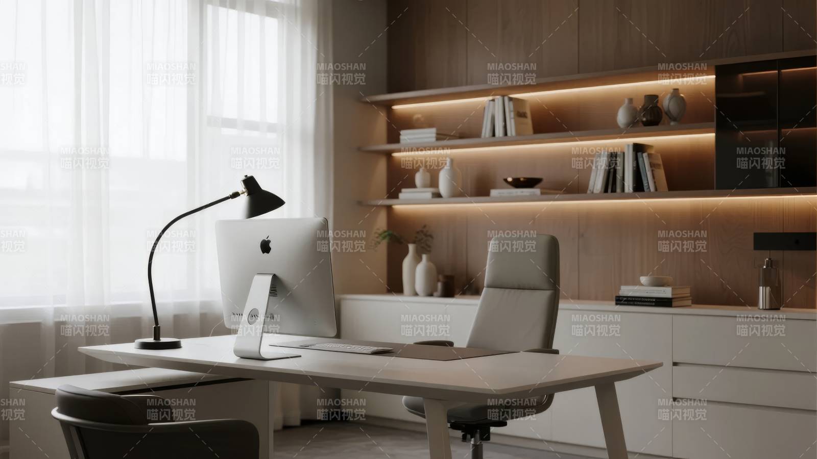 现代简约书房设计图片