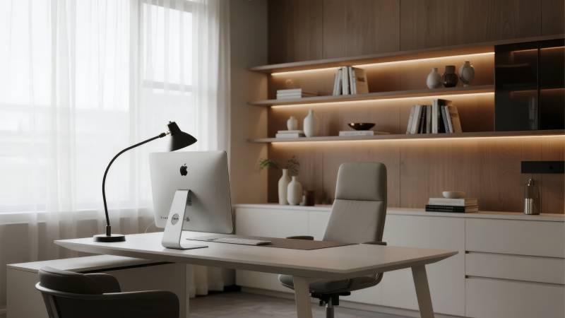 现代简约书房设计图片