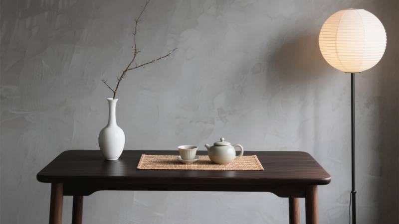简约茶桌静物图图片
