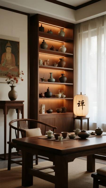 禅意茶室静谧时光图片