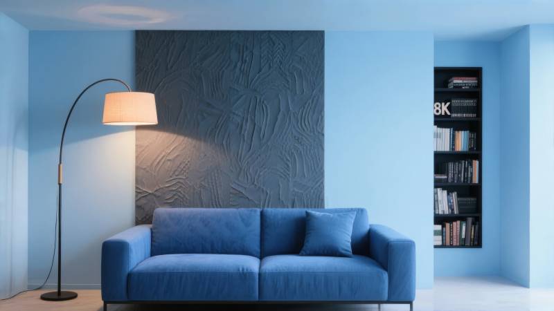 蓝调客厅静谧雅致图片