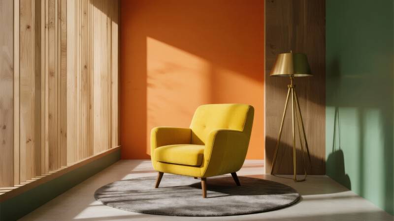 现代简约客厅一角图片