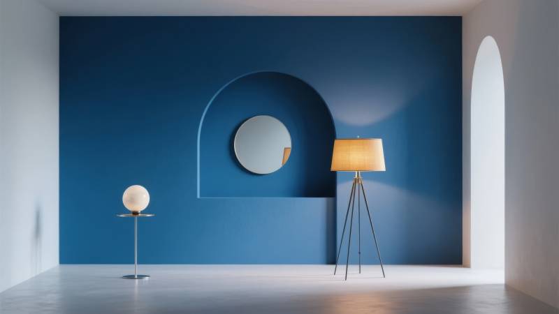 蓝墙光影艺术空间图片