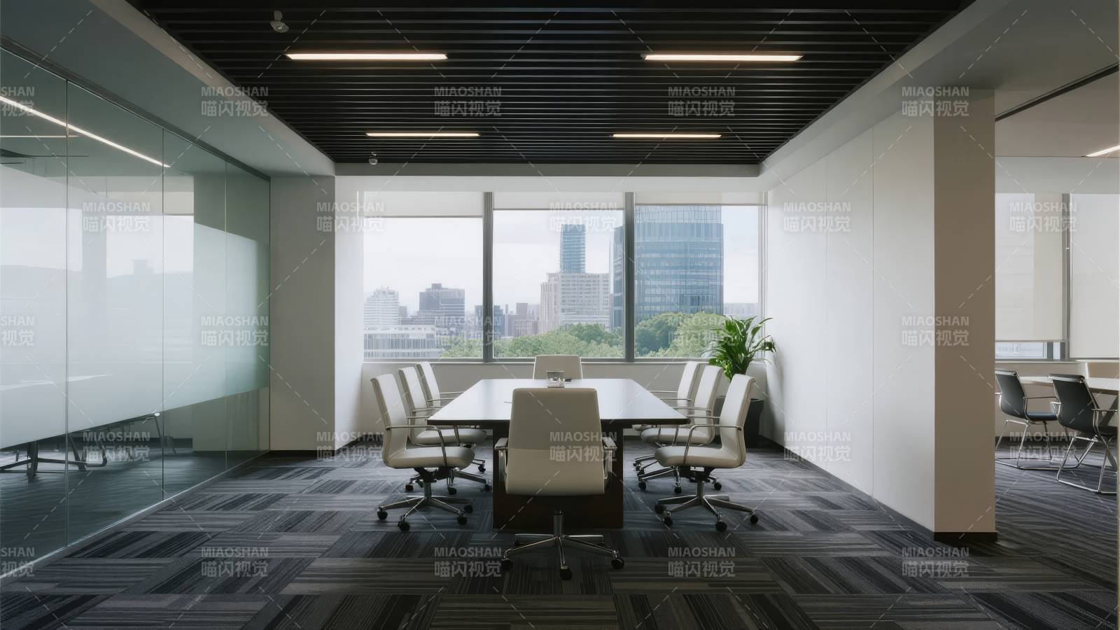 现代会议室全景图片