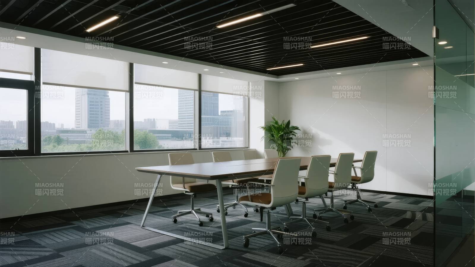 现代会议室全景图片