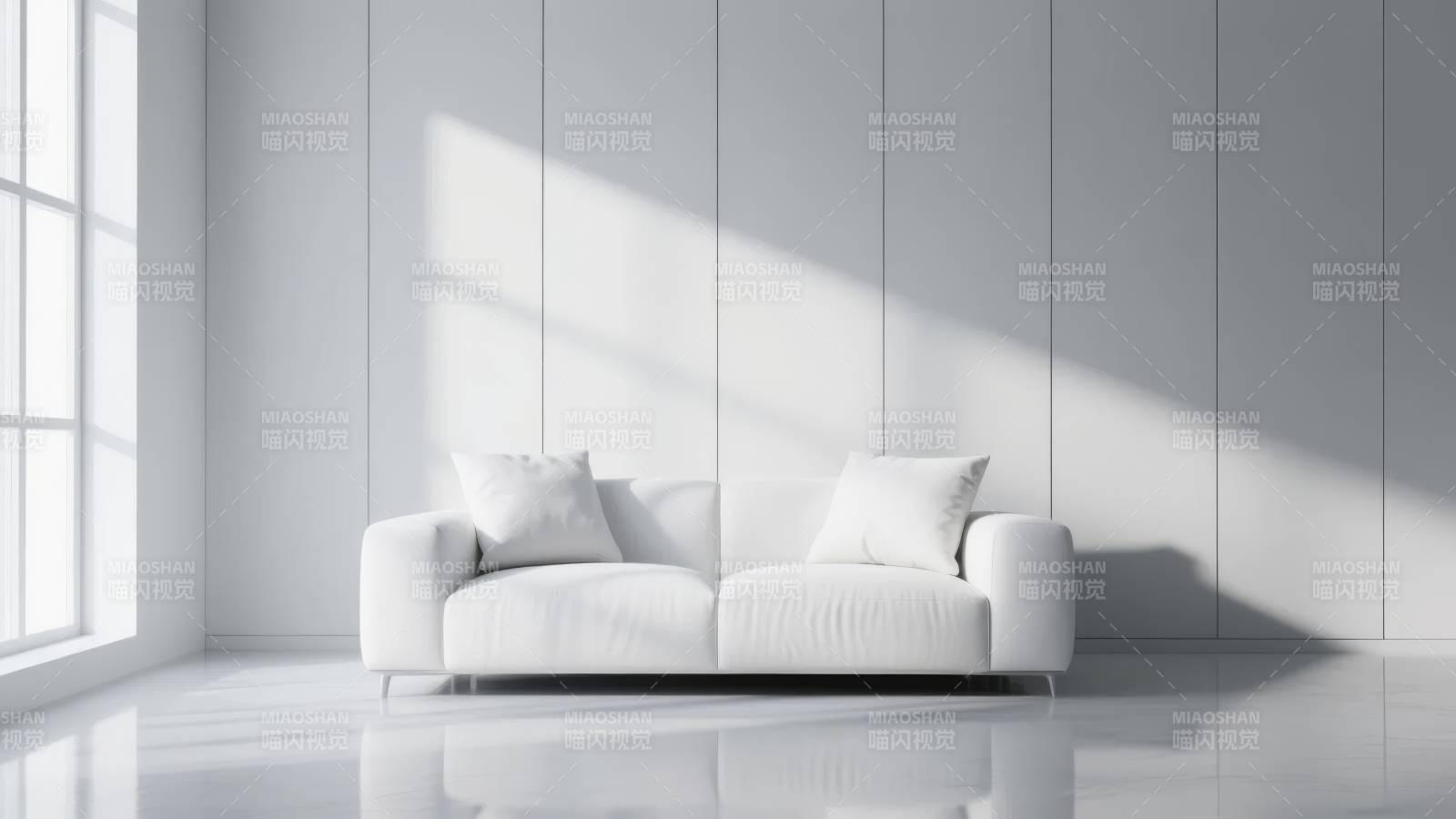 极简白色客厅图片