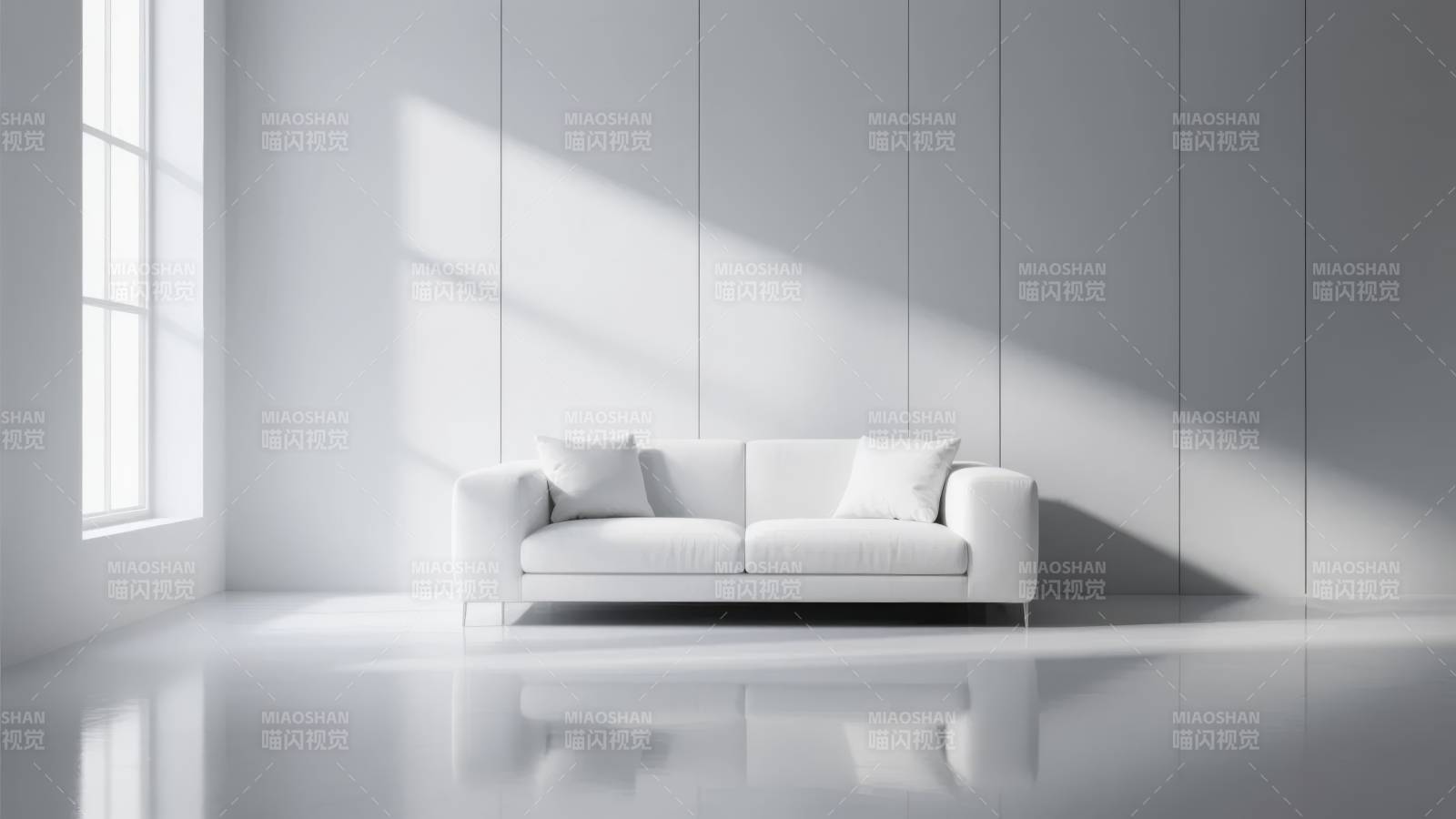 极简白色客厅图片