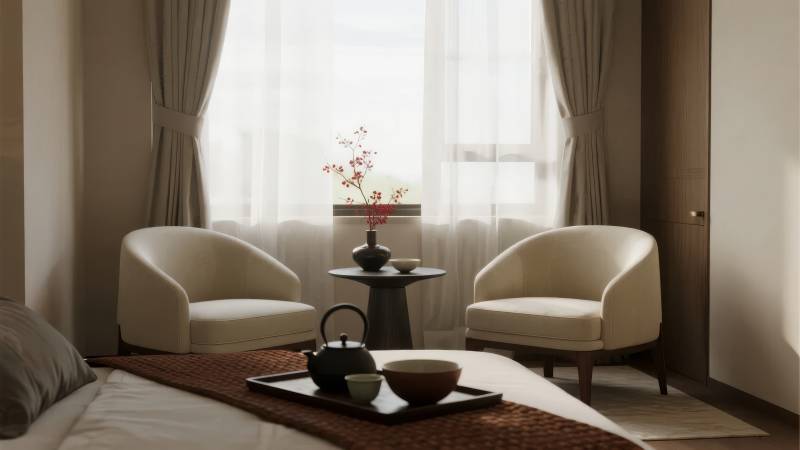 静谧雅致客厅一角图片