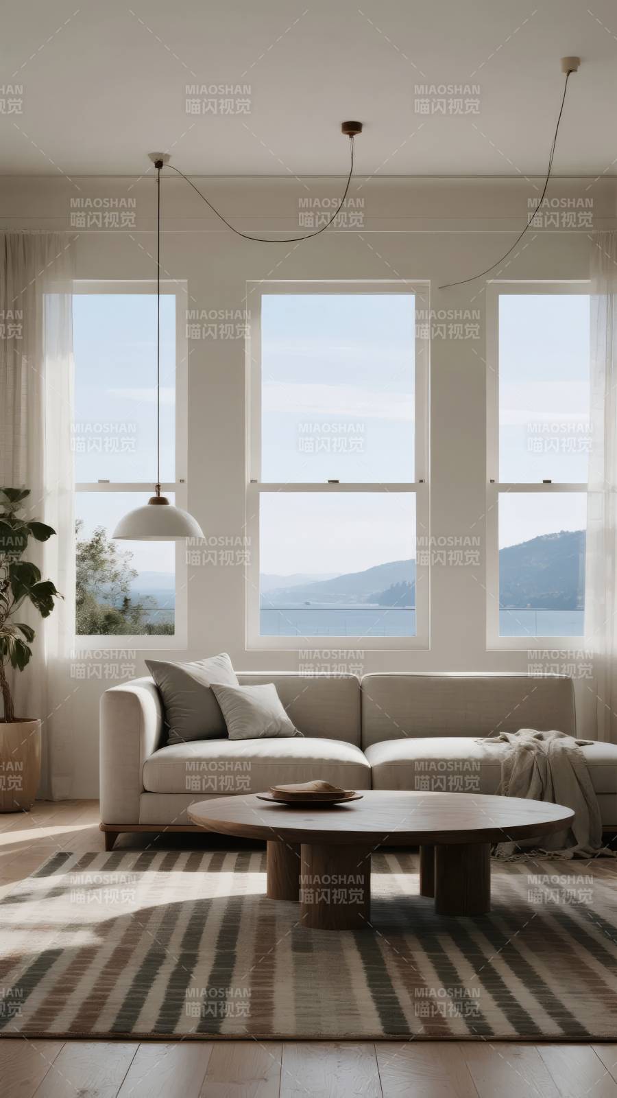 简约客厅 窗景如画图片