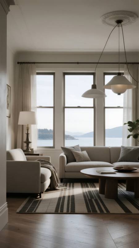 湖景客厅静谧时光图片