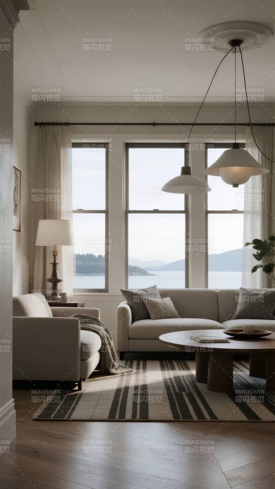 湖景客厅静谧时光图片