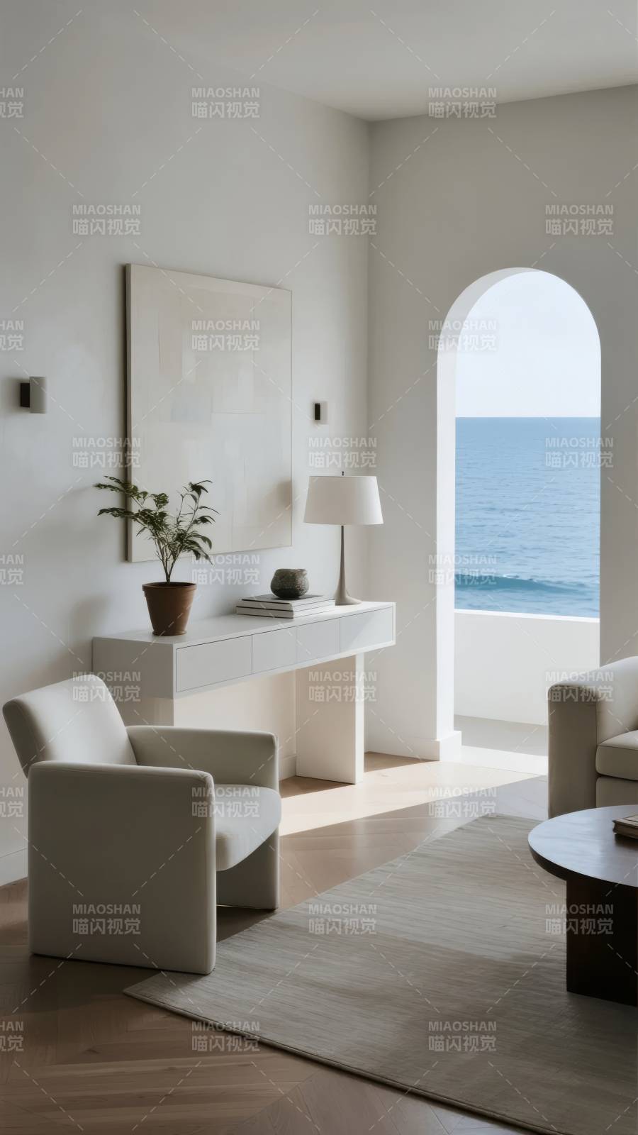 海景极简客厅图片