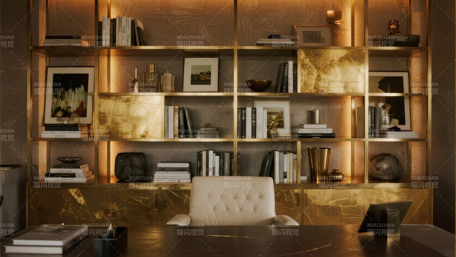 奢华书房一角图片