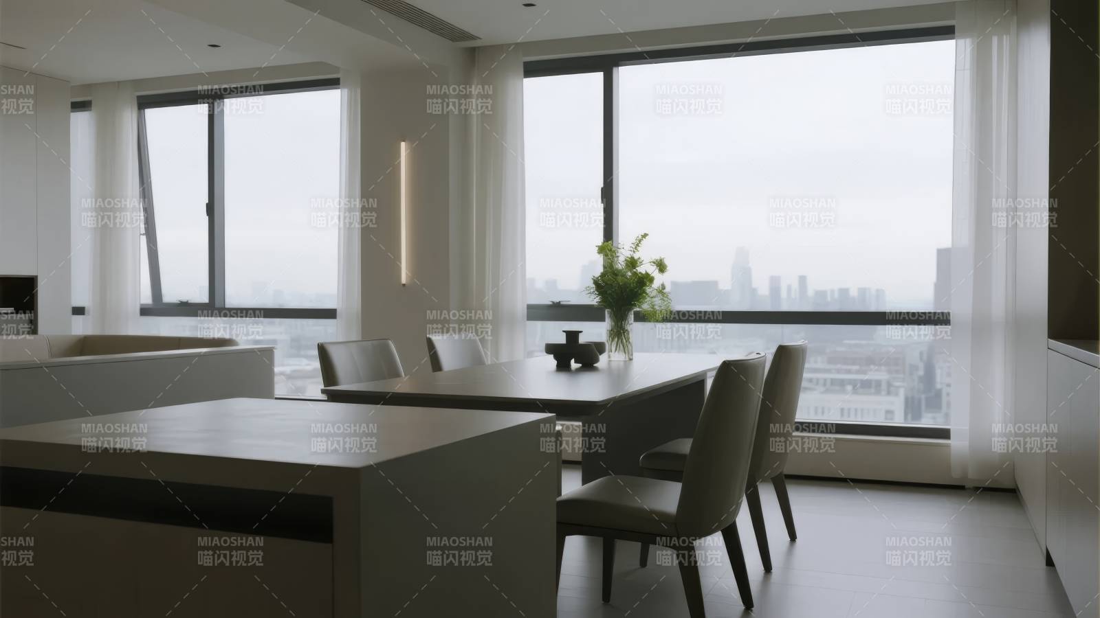 现代简约客厅餐厅图片