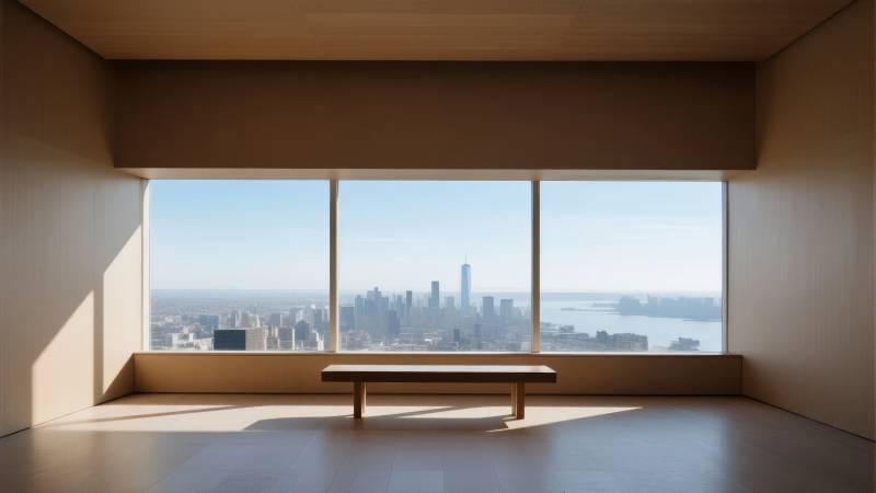 窗前城市风光图片