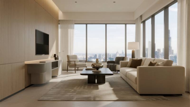 现代都市客厅风光图片