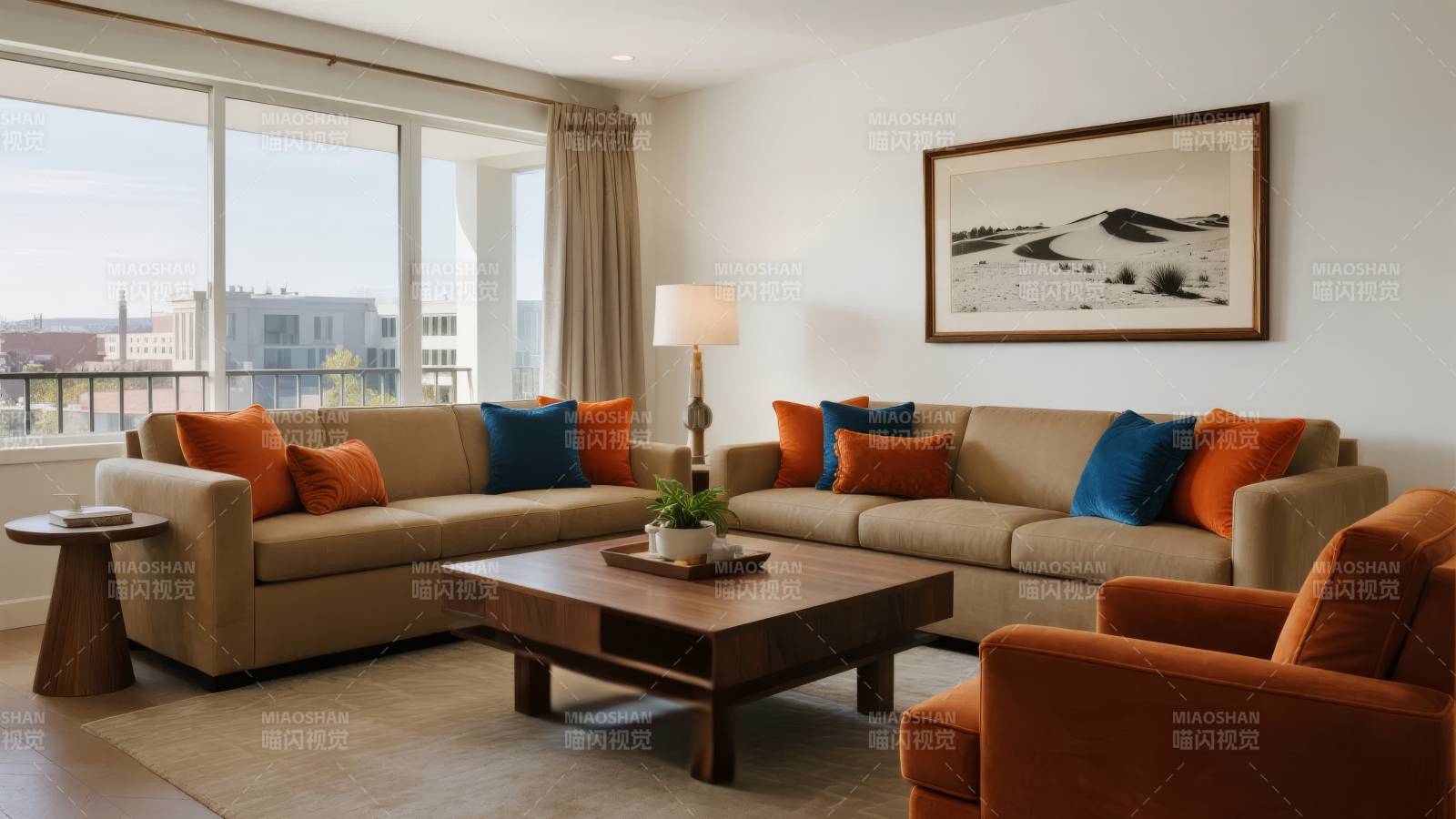 现代客厅温馨布置图片