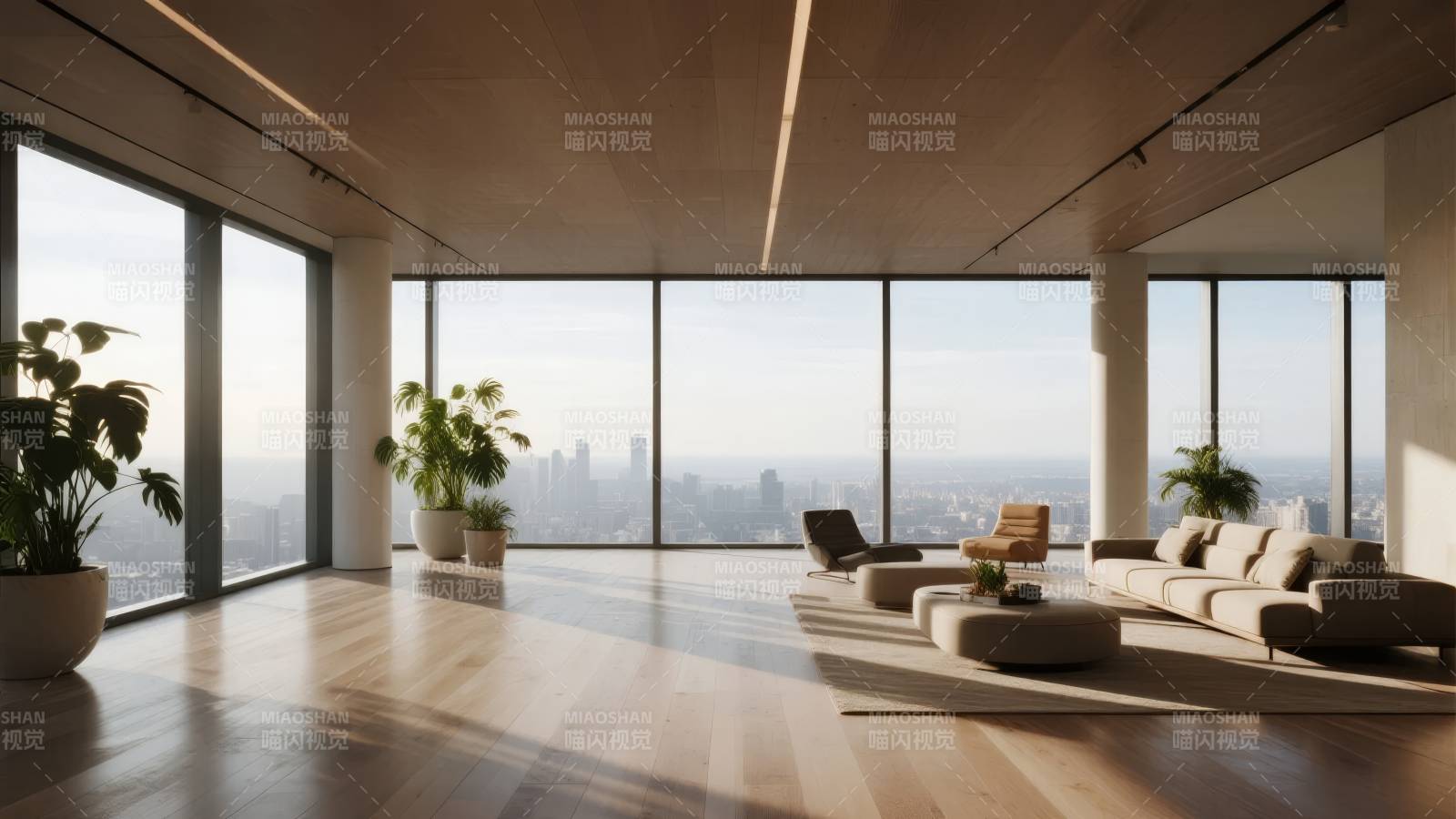 现代都市客厅风光图片