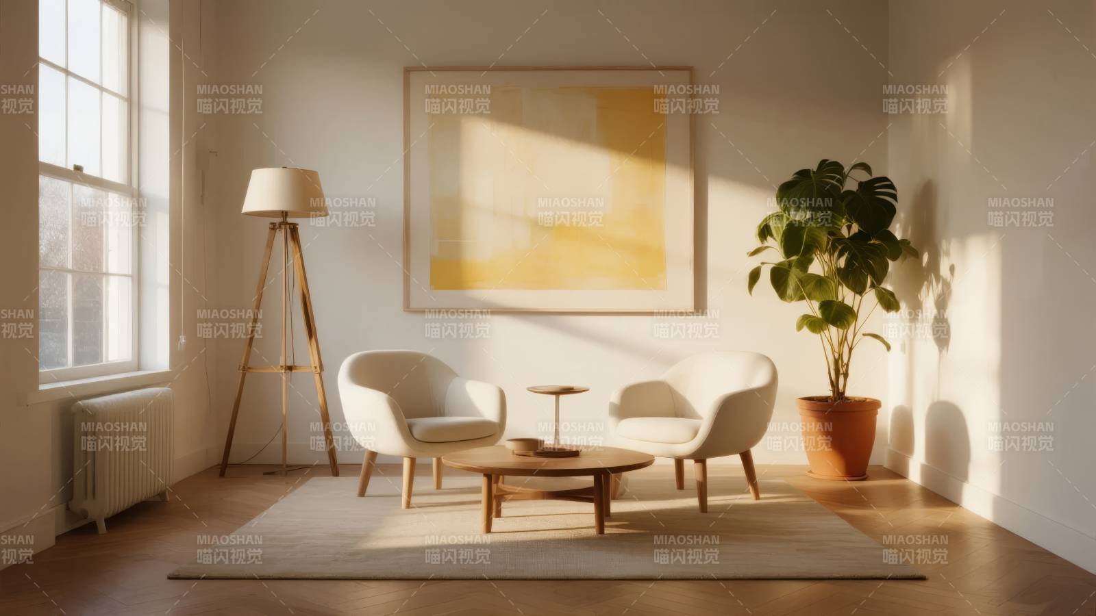 阳光客厅静谧一角图片