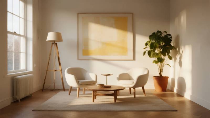 阳光客厅静谧一角图片