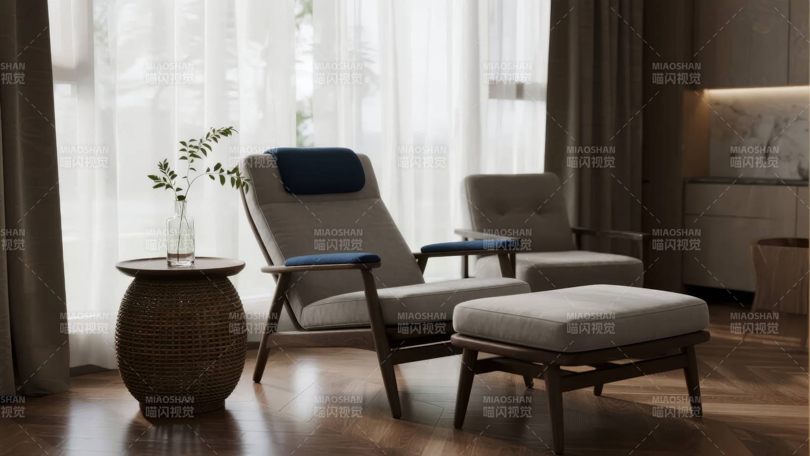 现代简约客厅一角图片