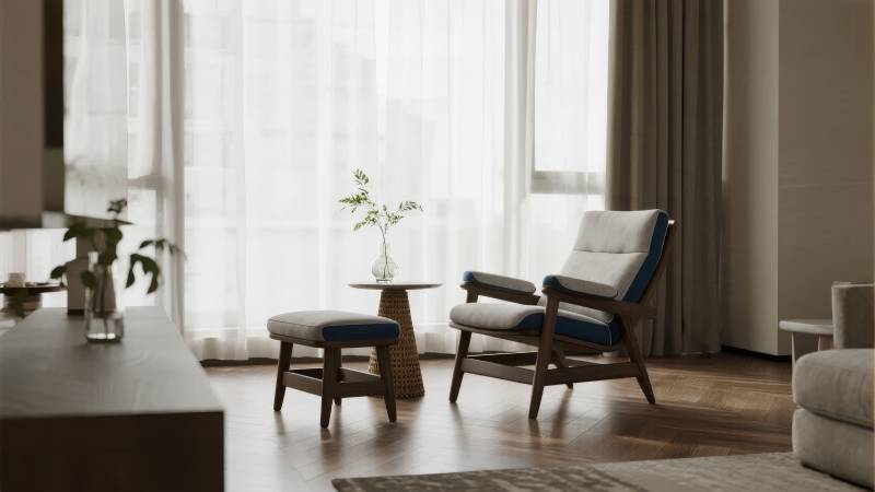 现代简约客厅一角图片