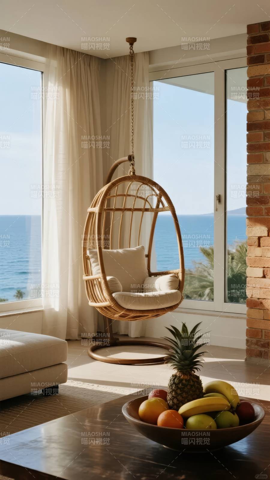 海景吊椅休闲时光图片