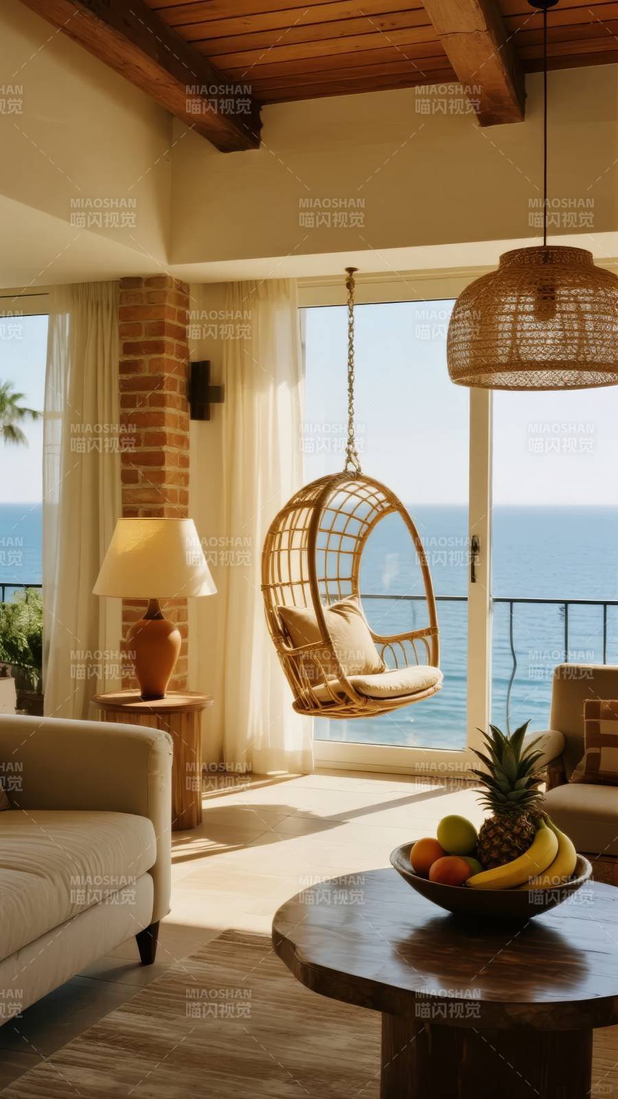 海景吊椅休闲室图片