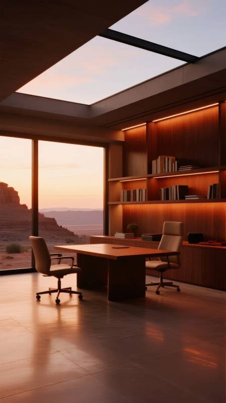 沙漠书房暮色图片