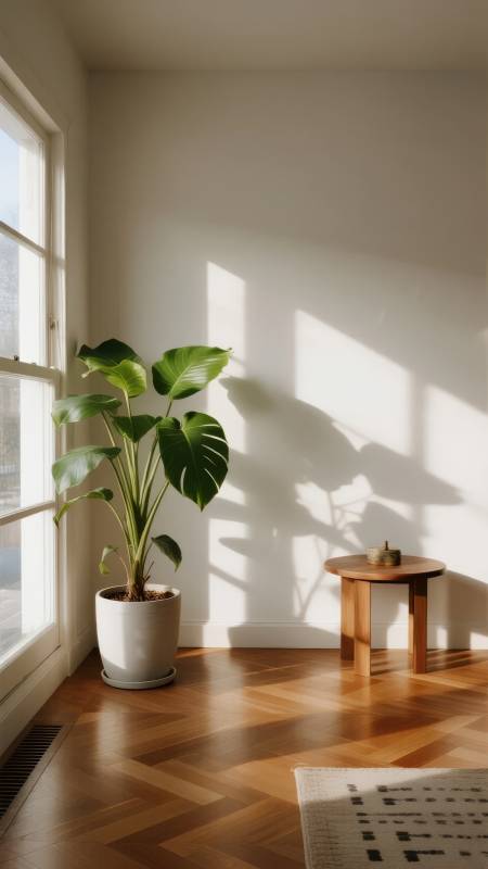 光影中的绿意角落图片