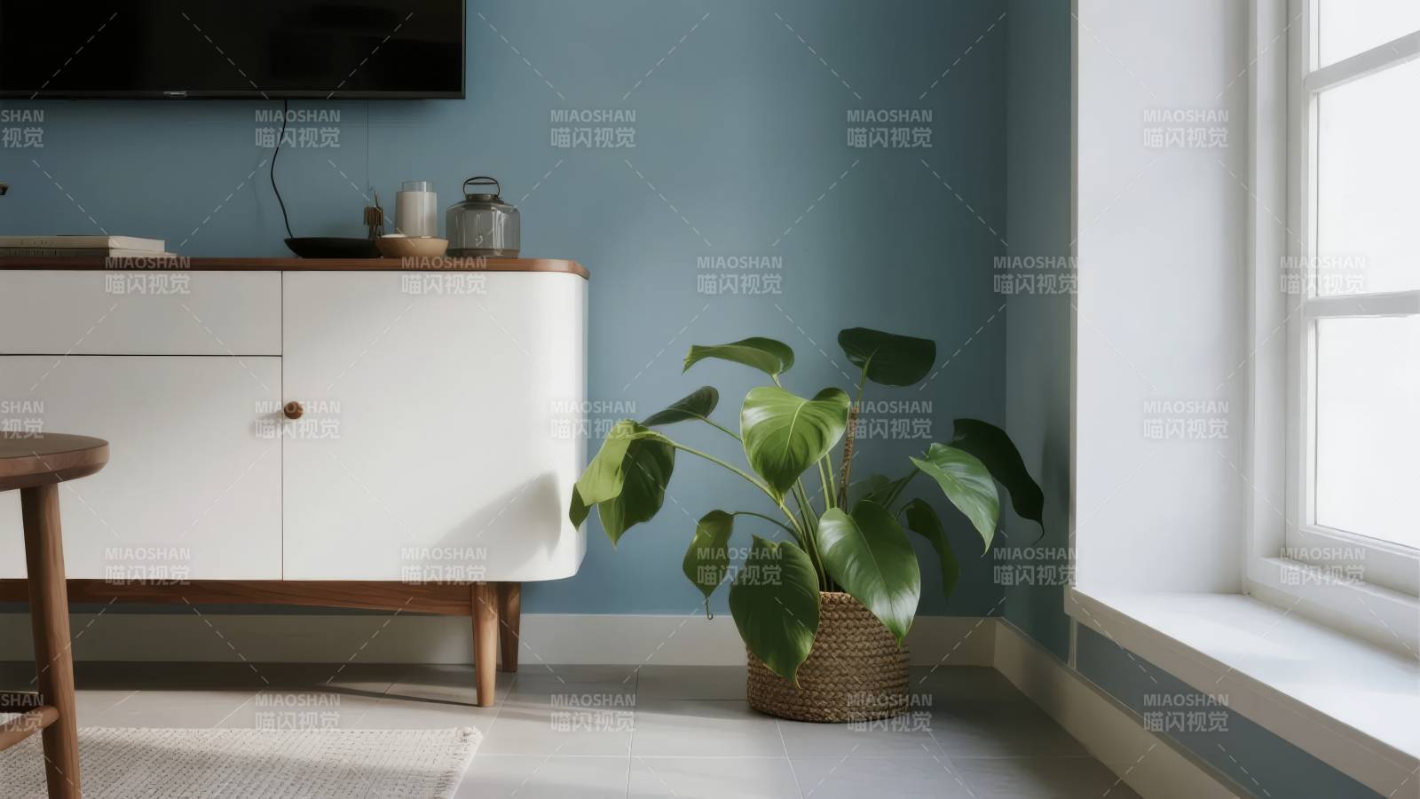 绿植点缀现代客厅图片