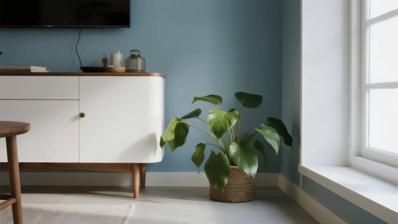 绿植点缀现代客厅图片