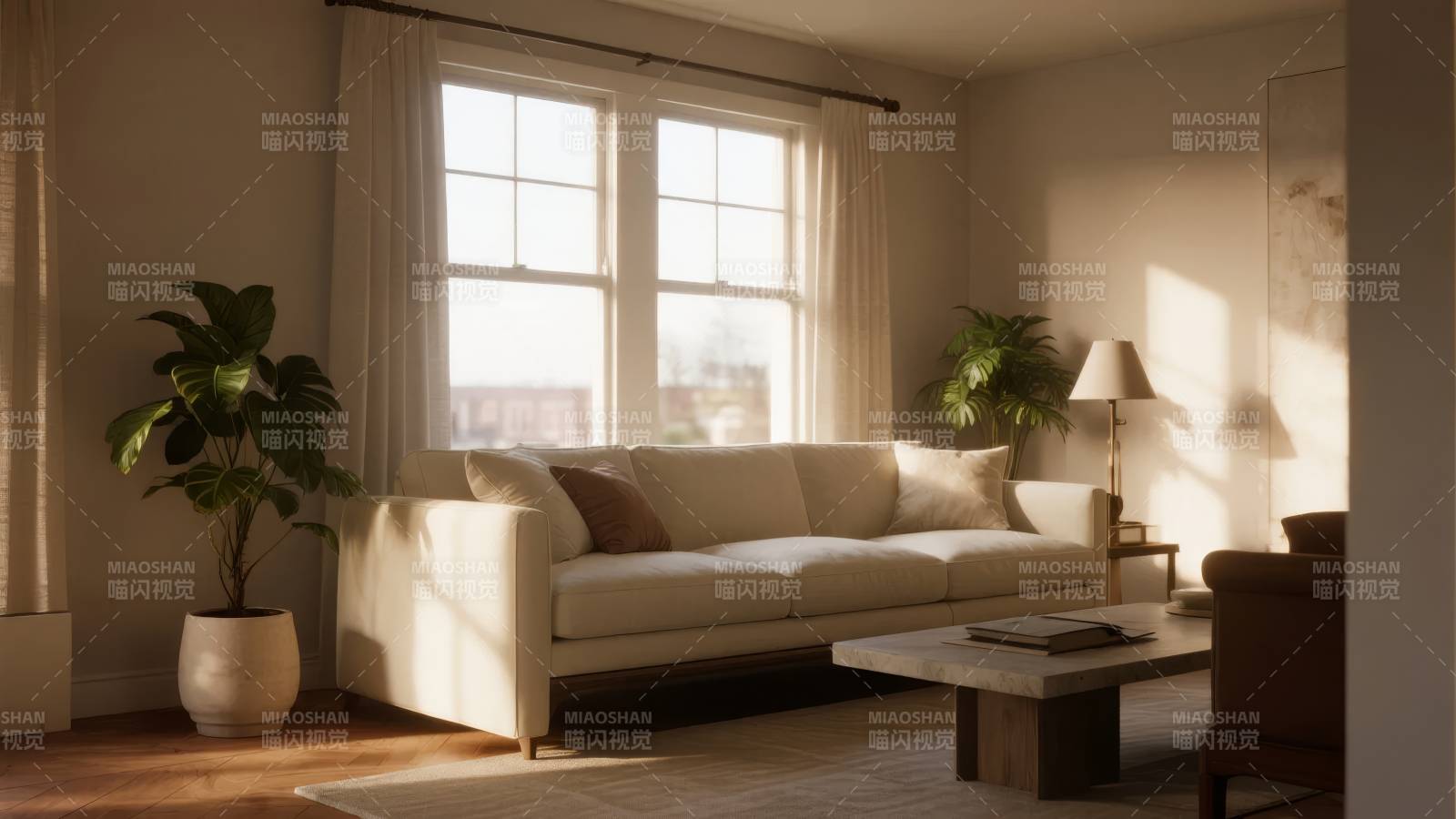 温馨客厅阳光照耀图片