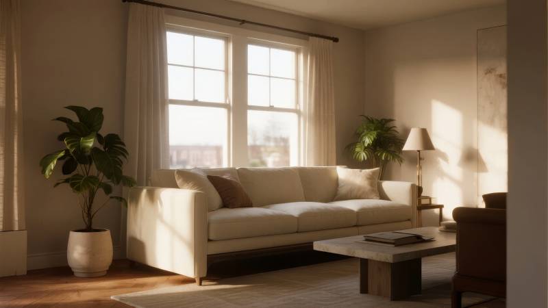 温馨客厅阳光照耀图片